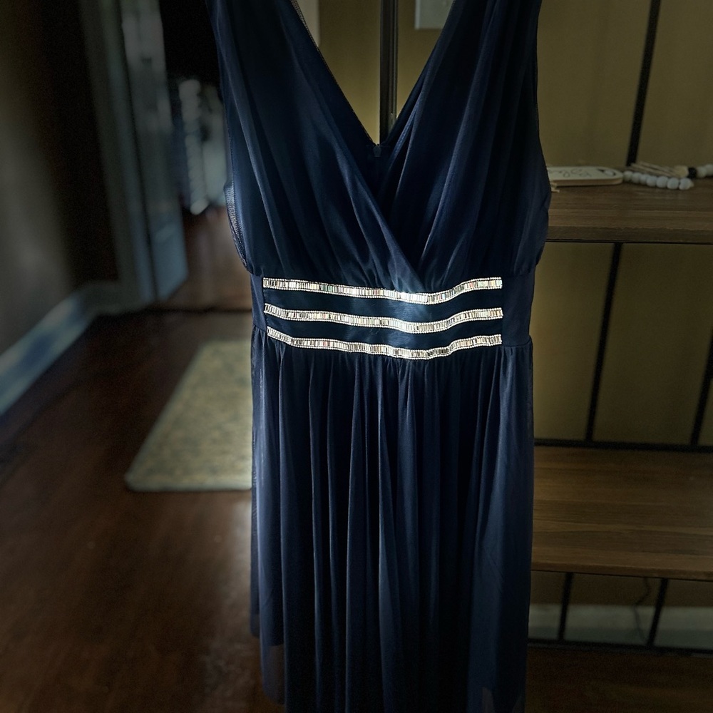 VENUS Navy Dress with Silver Highlights cocktail Dress - Picture 5 of 7